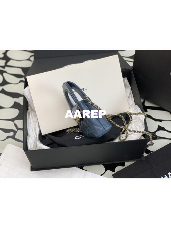 Replica Chanel Clutch with Chain Shiny Agen Calfskin AP3435 Denim 4