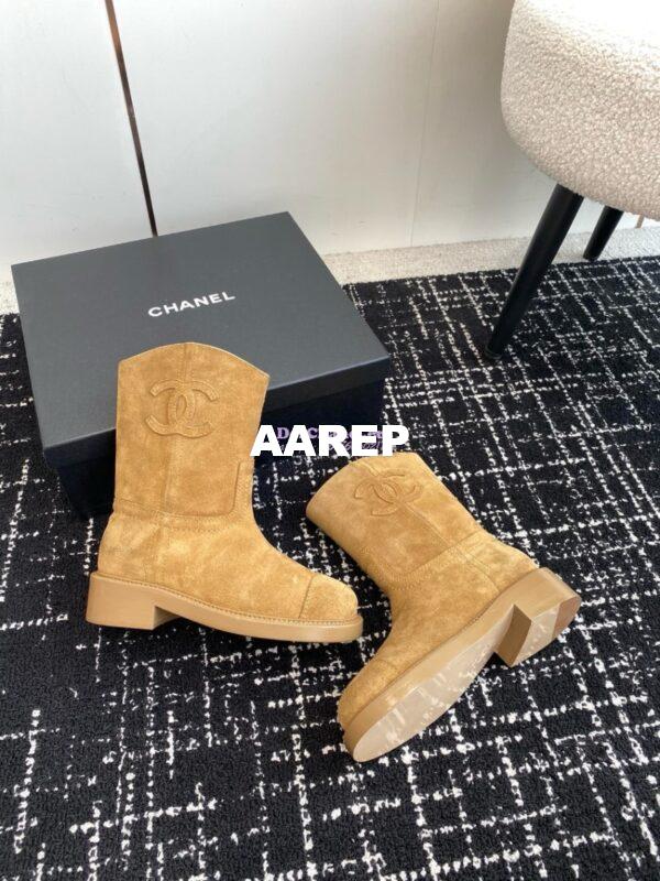 Replica Chanel 24A Suede Goatskin Boots G45432 tan 5