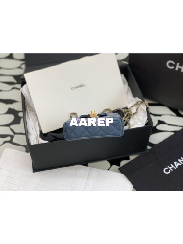 Replica Chanel Clutch with Chain Shiny Agen Calfskin AP3435 Denim 7