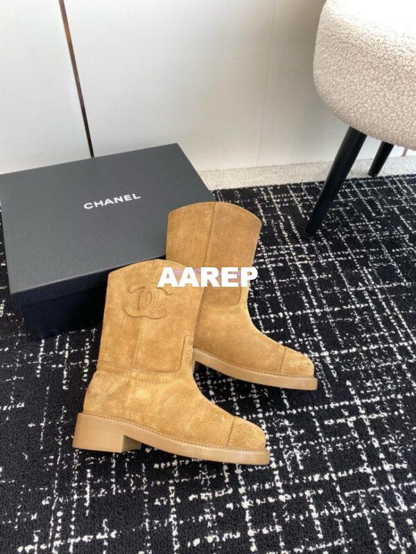 Replica Chanel 24A Suede Goatskin Boots G45432 tan 6