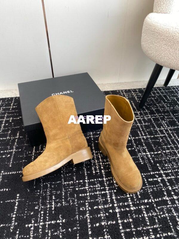 Replica Chanel 24A Suede Goatskin Boots G45432 tan 7