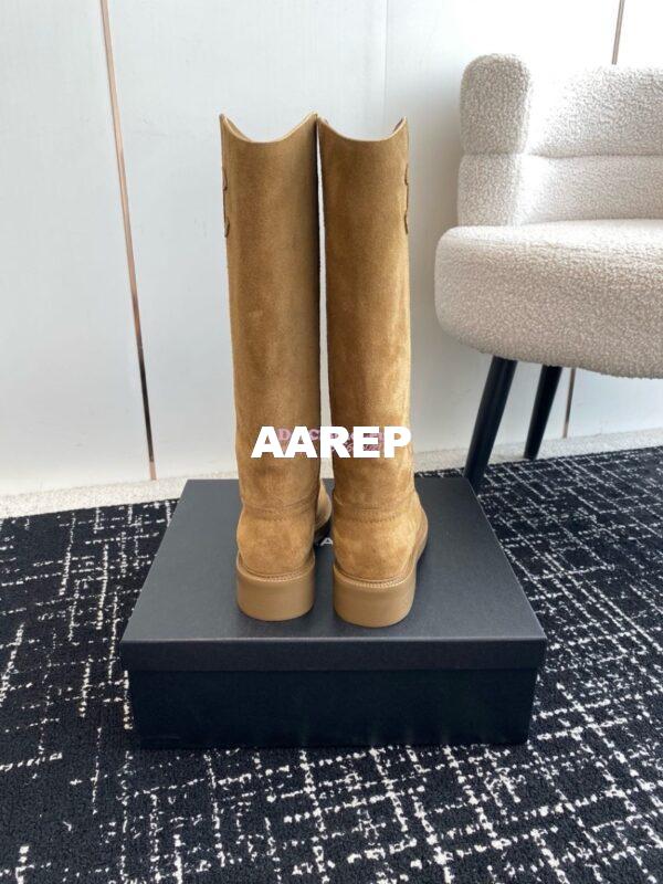 Replica Chanel 24A Suede Goatskin High Boots G454338 tan 6