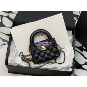 Replica Chanel Clutch with Chain Shiny Agen Calfskin AP3435 Black 2