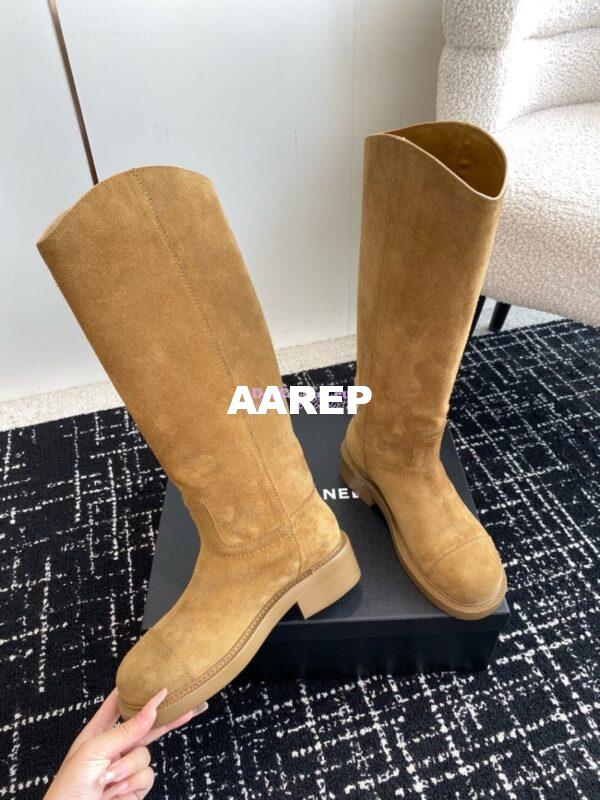 Replica Chanel 24A Suede Goatskin High Boots G454338 tan 7