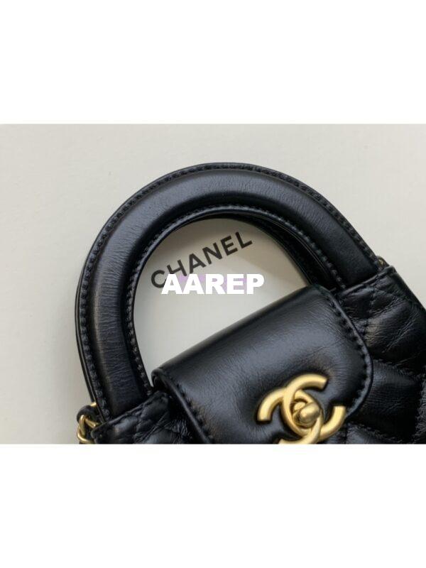 Replica Chanel Clutch with Chain Shiny Agen Calfskin AP3435 Black 5