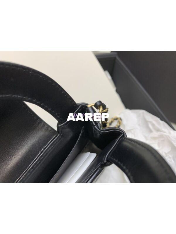 Replica Chanel Clutch with Chain Shiny Agen Calfskin AP3435 Black 7