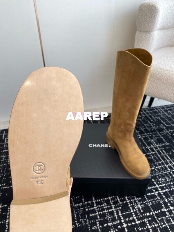 Replica Chanel 24A Suede Goatskin High Boots G454338 tan 11