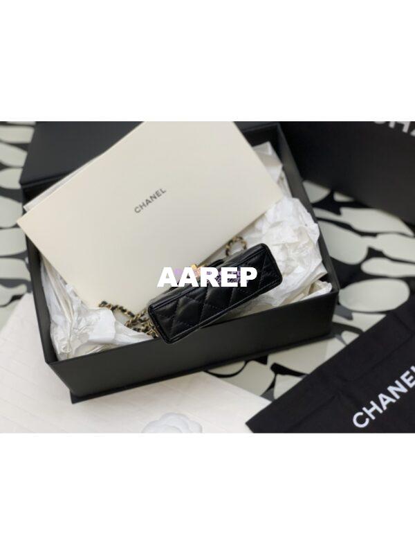 Replica Chanel Clutch with Chain Shiny Agen Calfskin AP3435 Black 9