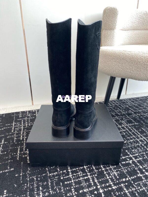 Replica Chanel 24A Suede Goatskin High Boots G454338 Black 12