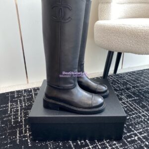 Replica Chanel 24A Calfskin High Boots G454338 Black