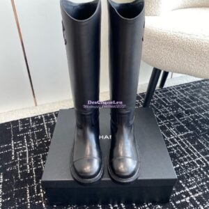 Replica Chanel 24A Calfskin High Boots G454338 Black 2