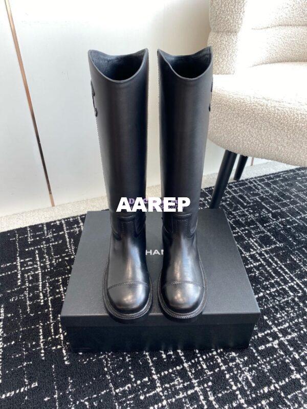 Replica Chanel 24A Calfskin High Boots G454338 Black 2