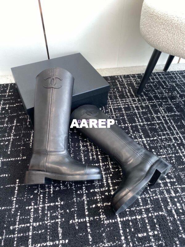 Replica Chanel 24A Calfskin High Boots G454338 Black 3