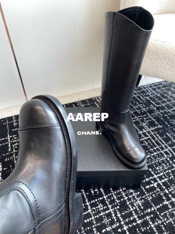 Replica Chanel 24A Calfskin High Boots G454338 Black 8