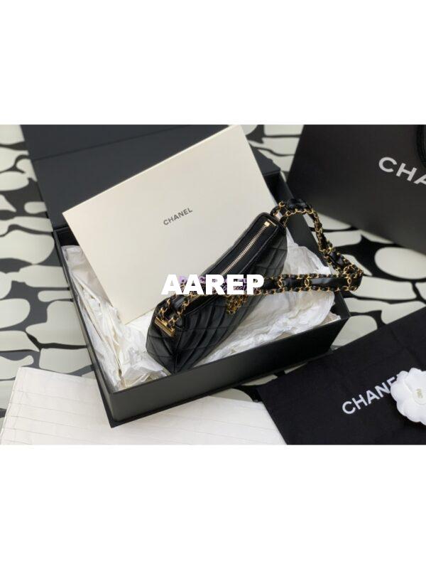 Replica Chanel 23K New Large Hobo Bag Lambskin Gold Hardware AS4422 Black 8