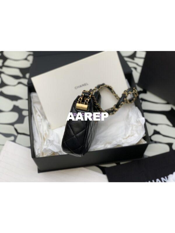 Replica Chanel 23K New Large Hobo Bag Lambskin Gold Hardware AS4422 Black 9