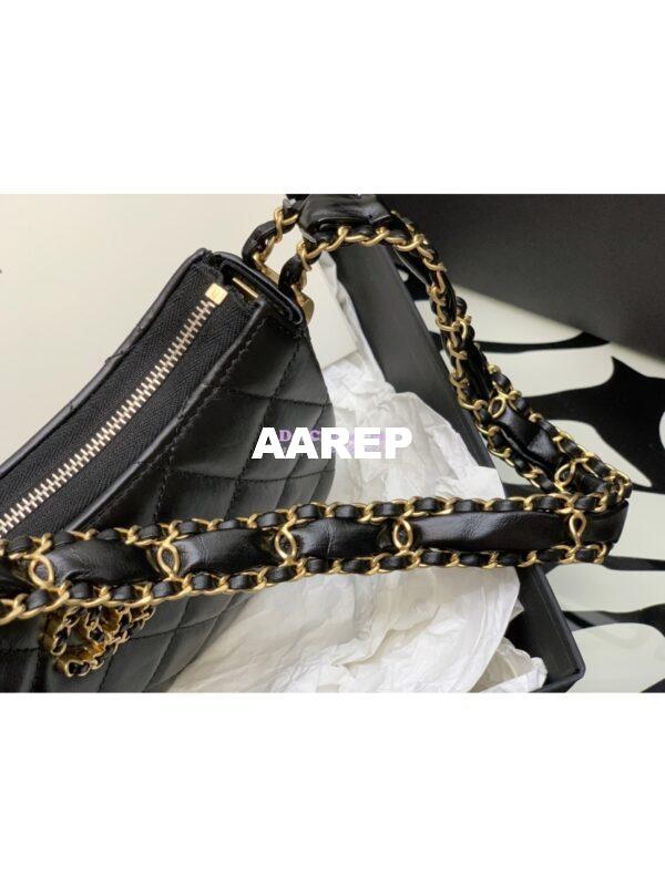 Replica Chanel 23K New Large Hobo Bag Lambskin Gold Hardware AS4422 Black 10