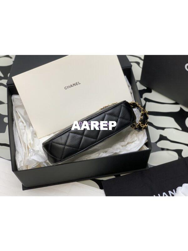 Replica Chanel 23K New Large Hobo Bag Lambskin Gold Hardware AS4422 Black 13