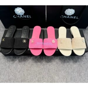 Replica Chanel 24SS Mules Logo Sandals G39918