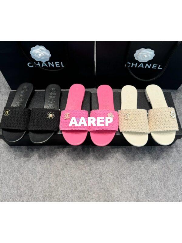 Replica Chanel 24SS Mules Logo Sandals G39918