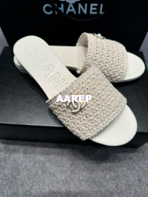 Replica Chanel 24SS Mules Logo Sandals G39918 10