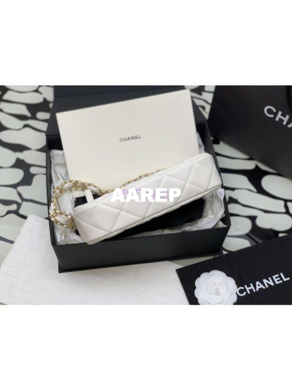 Replica Chanel 23K New Hobo Bag Lambskin Gold Hardware AS4422 White 14