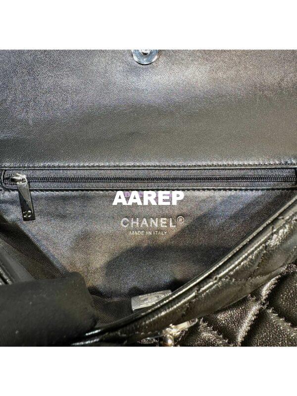 Replica Chanel Aged Shiny Lambskin Crystal Pearls & Black Metal Large Flap Bag With Top Handle AS4221 9