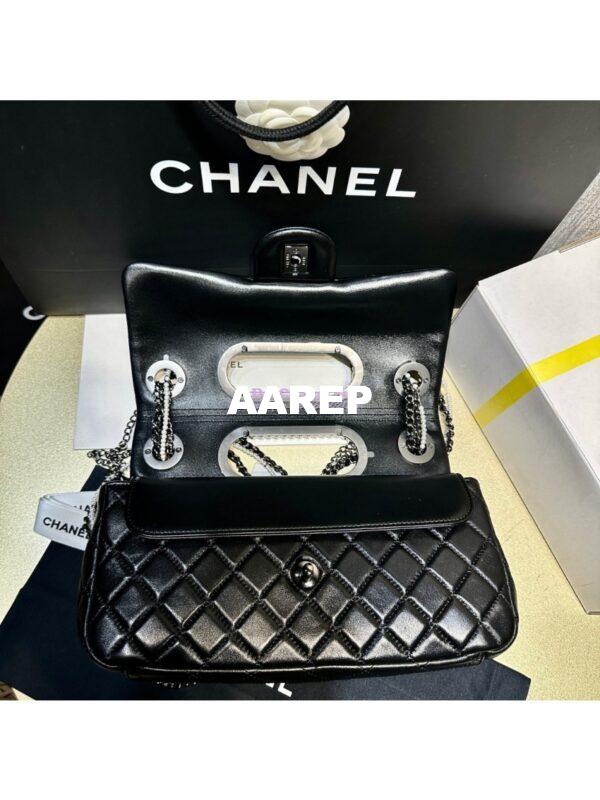 Replica Chanel Aged Shiny Lambskin Crystal Pearls & Black Metal Large Flap Bag With Top Handle AS4221 11