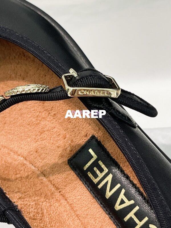 Replica Chanel 24P Mary Janes in Lambskin, Imitation Pearls, Strass G45778 Black 6