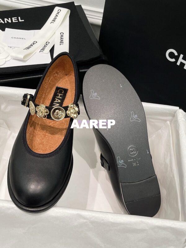 Replica Chanel 24P Mary Janes in Lambskin, Imitation Pearls, Strass G45778 Black 11