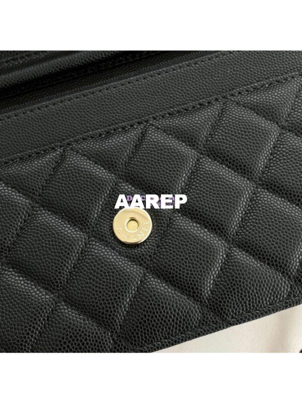 Replica Chanel Wallet On Chain WOC with Strass and Gold hardware AP3395 Black 10