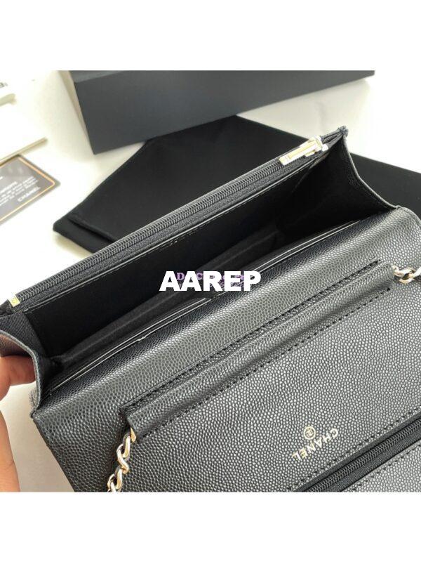 Replica Chanel Wallet On Chain WOC with Strass and Gold hardware AP3395 Black 11