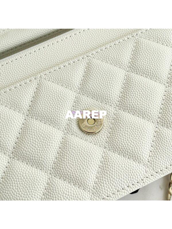 Replica Chanel Wallet On Chain WOC with Strass and Gold hardware AP3395 White 10