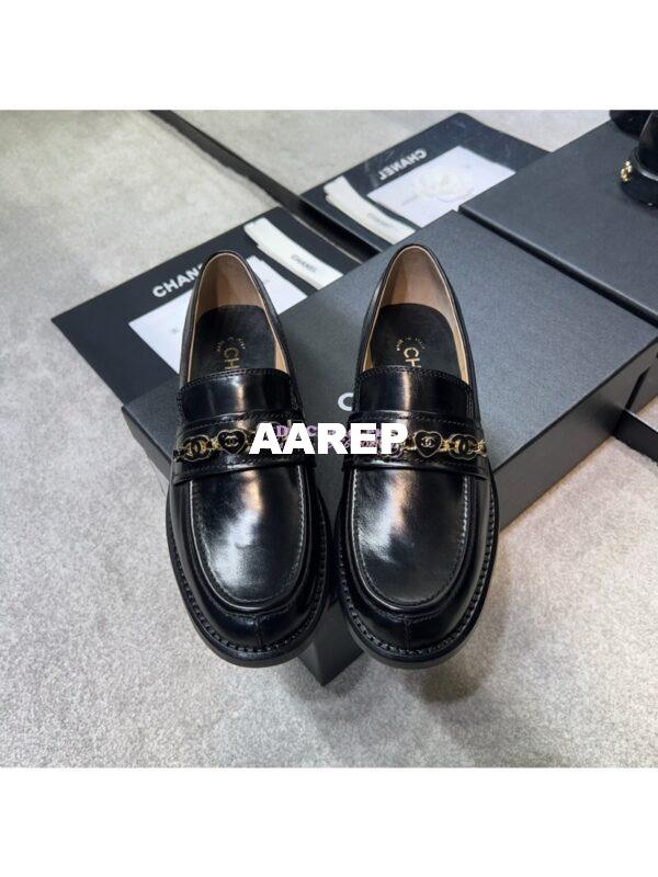 Replica Chanel 24P Moccasins Calfskin & Metal G45785 Black 2