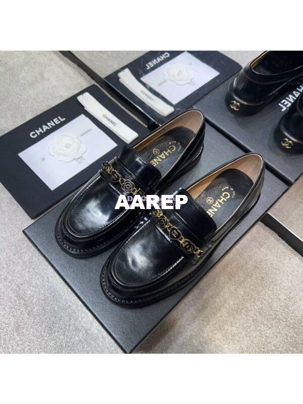Replica Chanel 24P Moccasins Calfskin & Metal G45785 Black 3