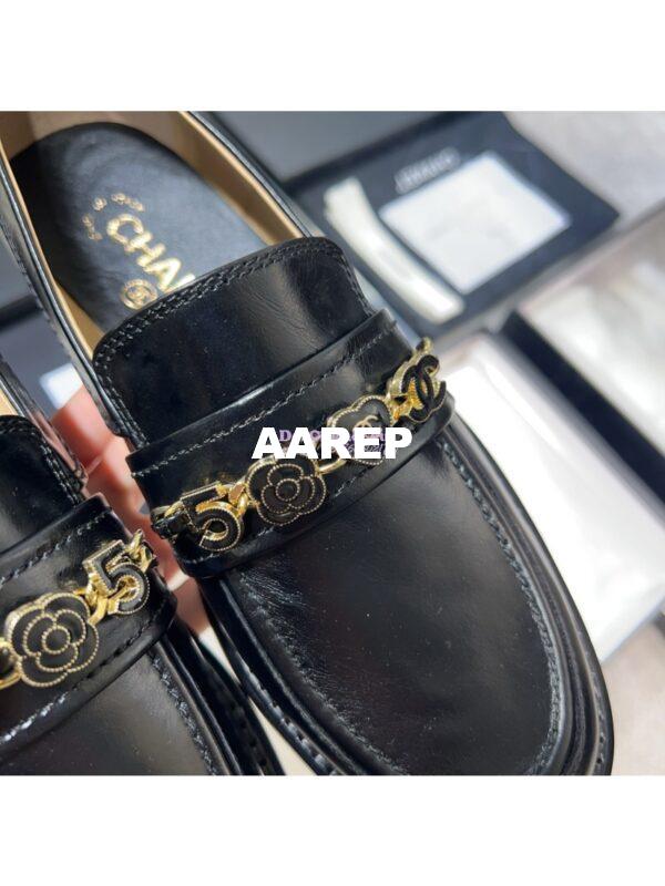 Replica Chanel 24P Moccasins Calfskin & Metal G45785 Black 4