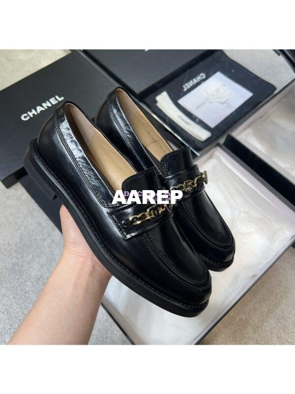Replica Chanel 24P Moccasins Calfskin & Metal G45785 Black 5