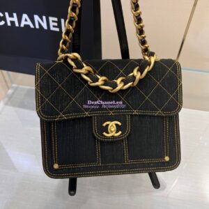 Replica Chanel Denim Chain Backpack AS4031 Black 2