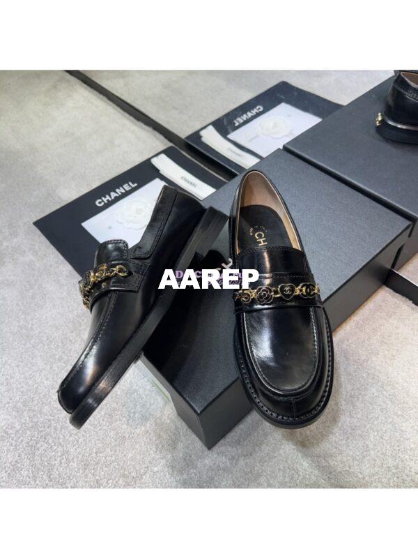 Replica Chanel 24P Moccasins Calfskin & Metal G45785 Black 7