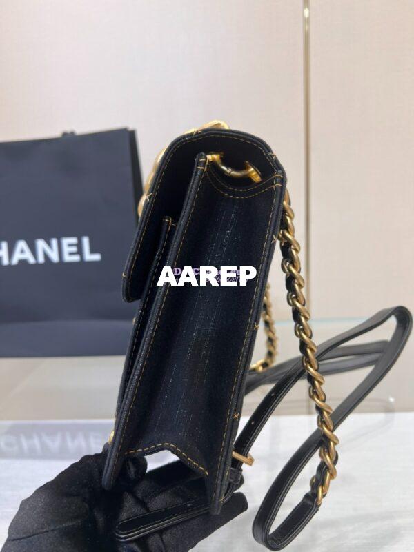 Replica Chanel Denim Chain Backpack AS4031 Black 5