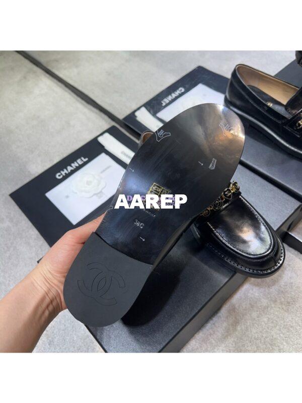 Replica Chanel 24P Moccasins Calfskin & Metal G45785 Black 10