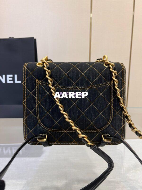Replica Chanel Denim Chain Backpack AS4031 Black 6