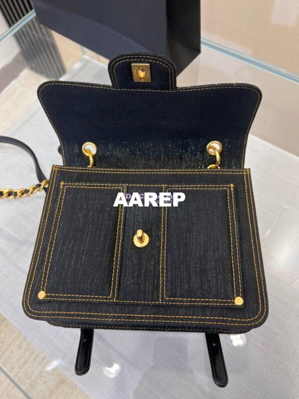 Replica Chanel Denim Chain Backpack AS4031 Black 7