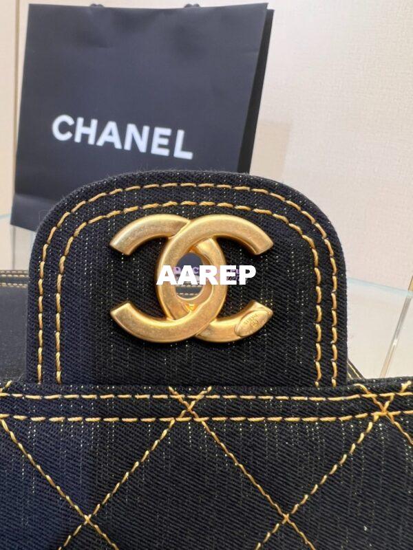 Replica Chanel Denim Chain Backpack AS4031 Black 8