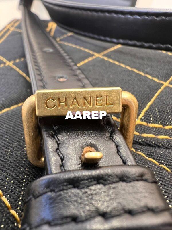Replica Chanel Denim Chain Backpack AS4031 Black 10