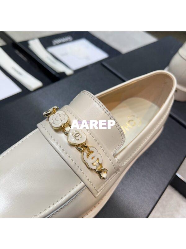 Replica Chanel 24P Moccasins Calfskin & Metal G45785 Creme 5