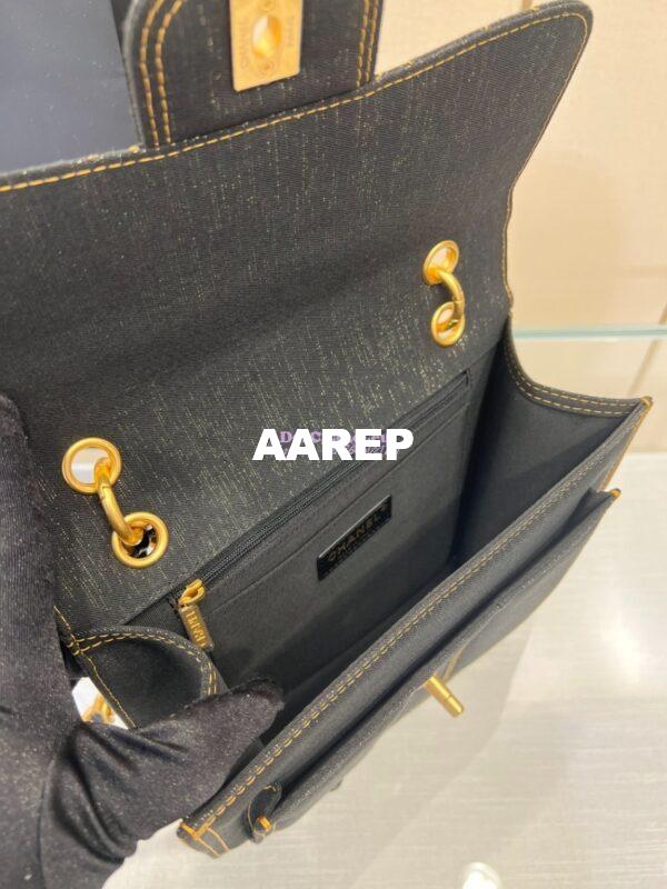 Replica Chanel Denim Chain Backpack AS4031 Black 14
