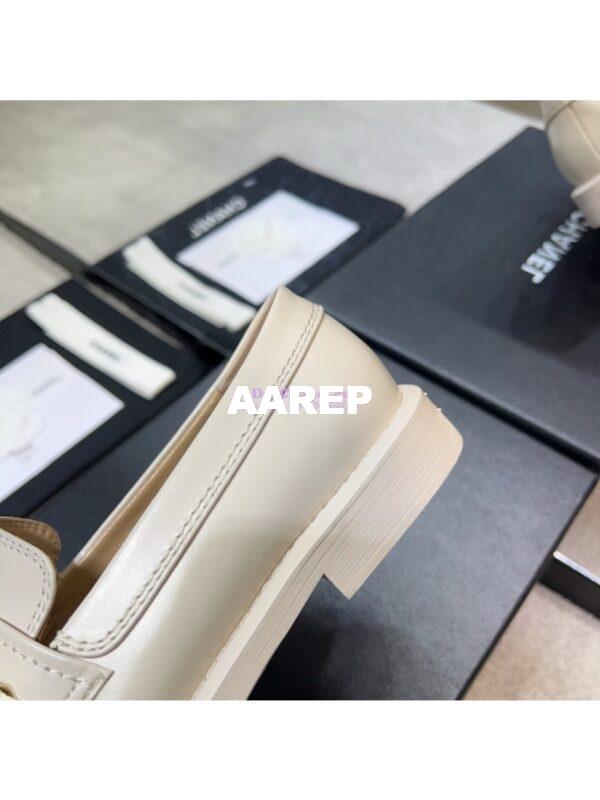 Replica Chanel 24P Moccasins Calfskin & Metal G45785 Creme 10
