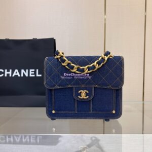 Replica Chanel Denim Chain Backpack AS4031 Blue