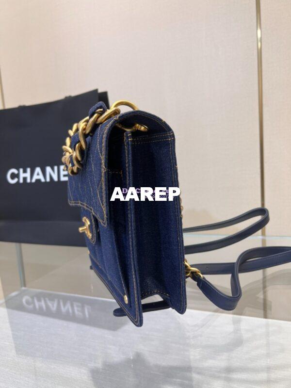 Replica Chanel Denim Chain Backpack AS4031 Blue 5